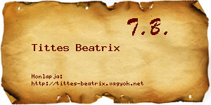 Tittes Beatrix névjegykártya